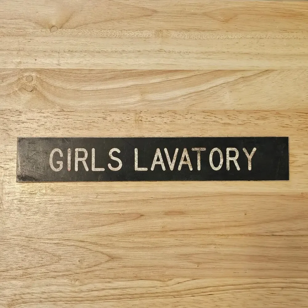 Vintage Girls Lavatory Bathroom Sign for Door at School
